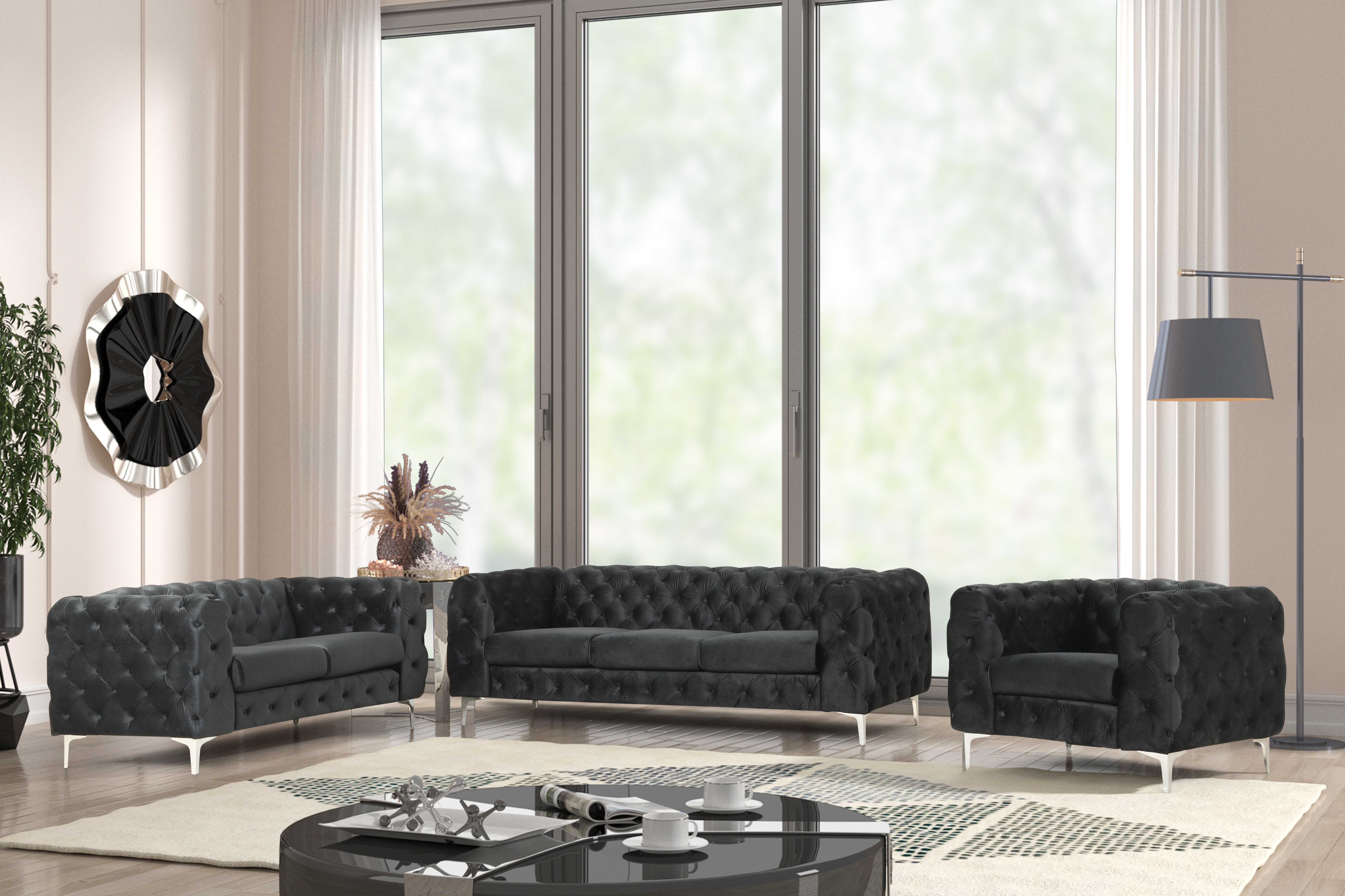Willa Arlo Interiors Godeus 3 Piece Velvet Living Room Set Reviews Wayfair